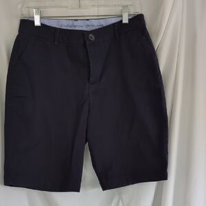 croft & barrow Women's Dark Navy Flat-Front Bermuda Shorts